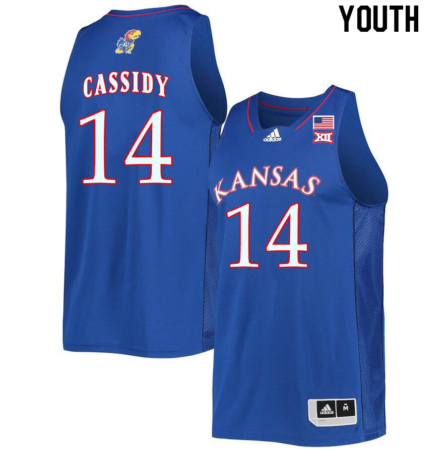 Youth #14 Patrick Cassidy Kansas Jayhawks College Basketball Jerseys Stitched Sale-Royal - Click Image to Close